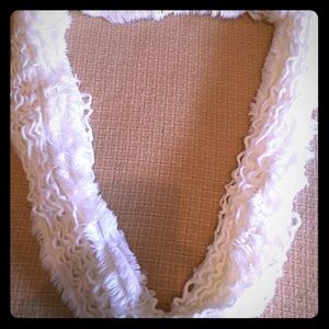Infinity white cream colored scarf